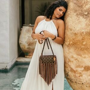 Louis Vuitton Brown Fringe Crossbody Bag Vintage Boho